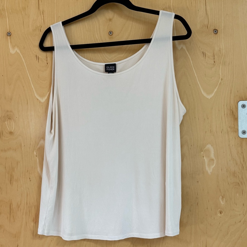 Eileen Fisher Silk Cream Camisole - Picture 3 of 4